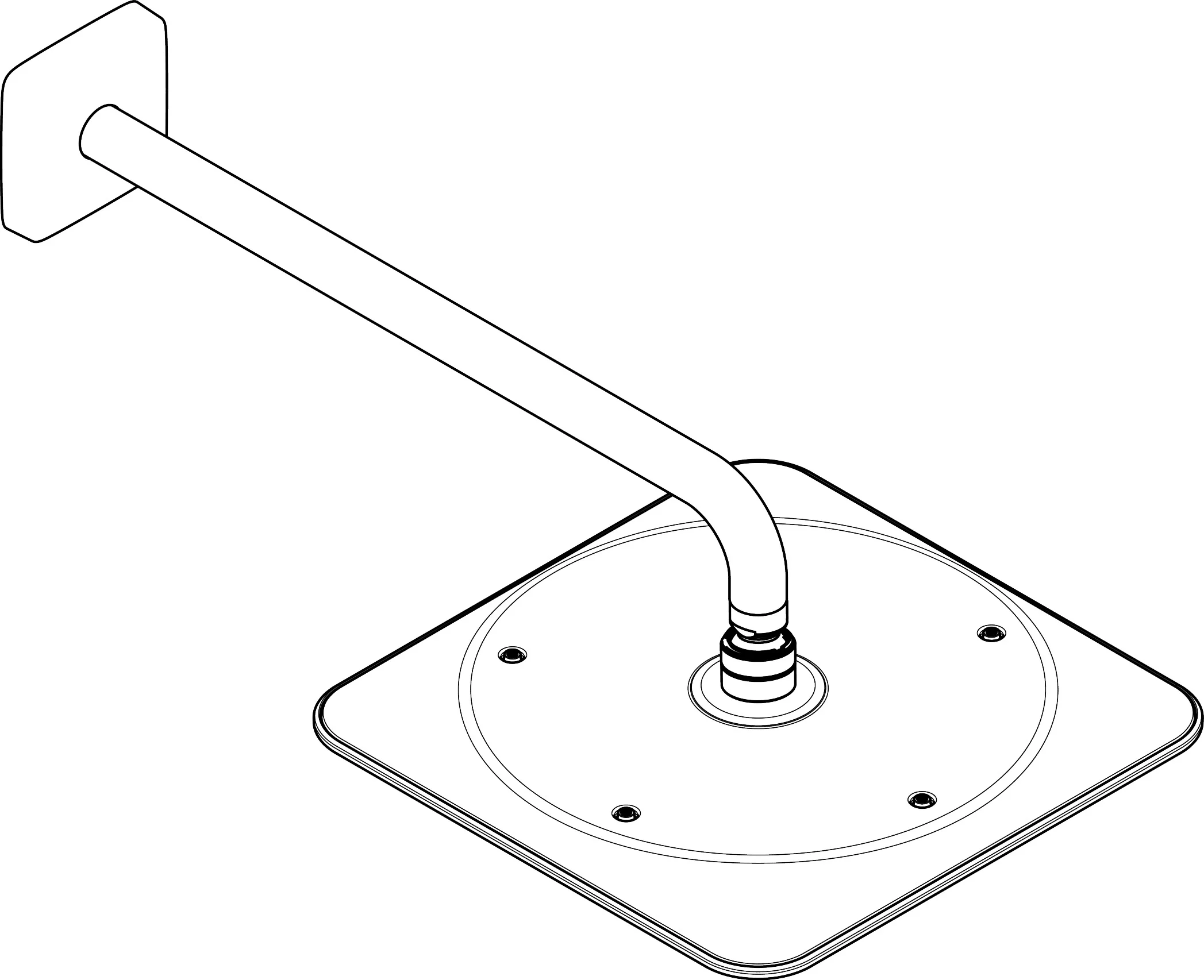 Hansgrohe AXOR Citterio C Kopfbrause 270/270 1jet EcoSmart mit Brausearm, Chrom, 390 mm Arm, PowderRain Strahlart