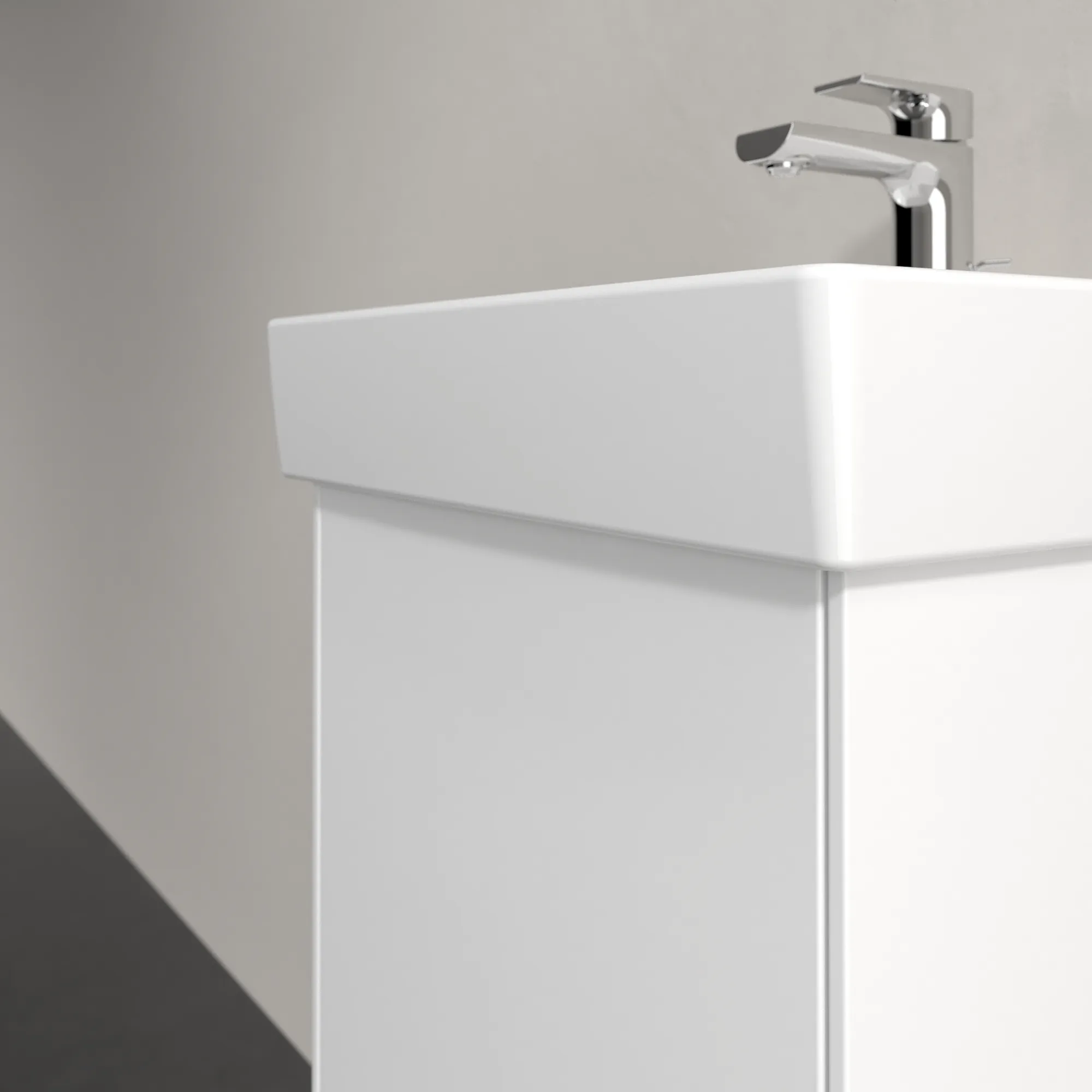 Villeroy & Boch Waschtischunterschrank mit Tür „Collaro“ 410 × 546 × 344 mm Glossy White, für Becken mittig, Anschlag links, ohne Beleuchtung