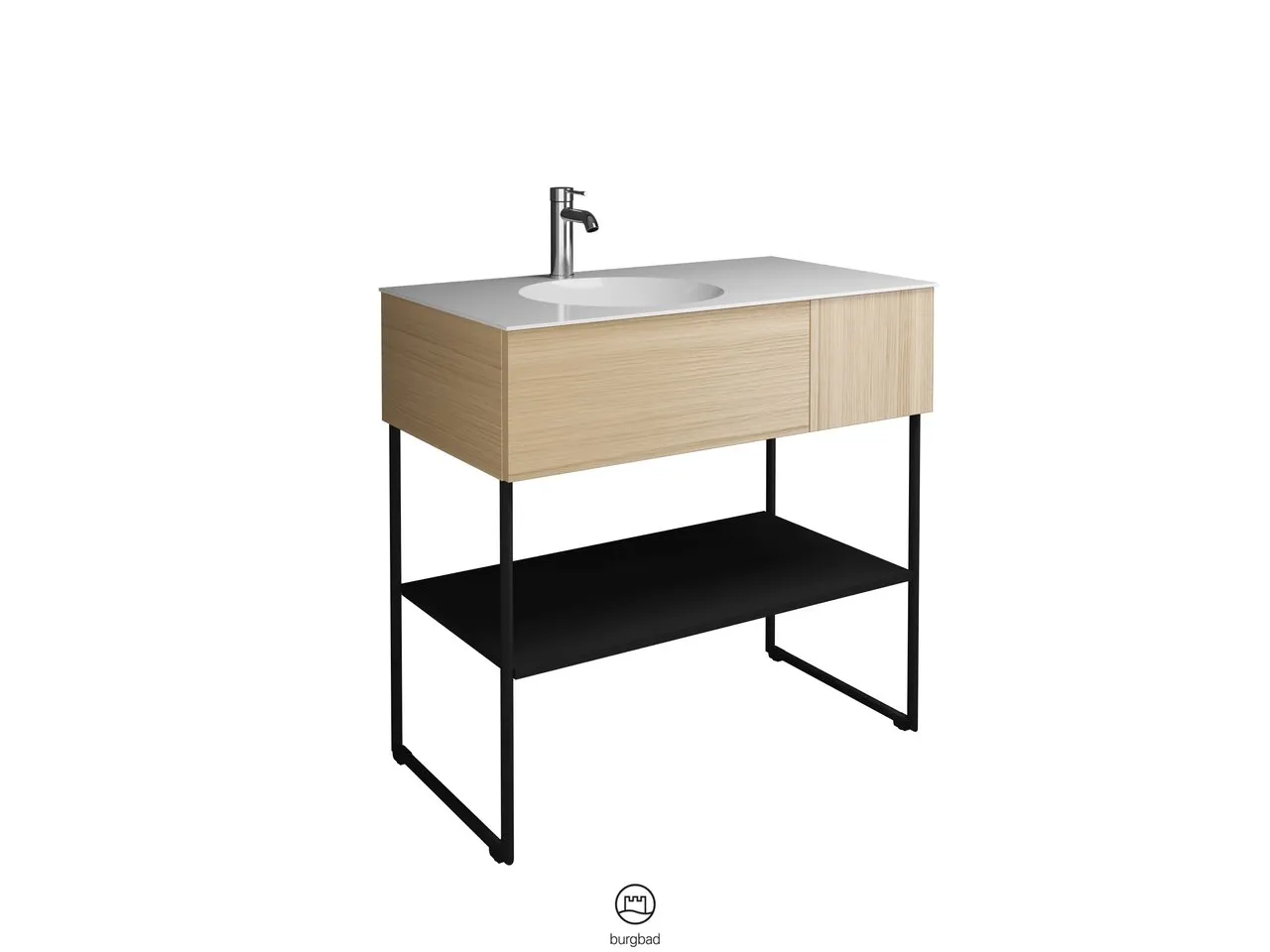 burgbad Coco Waschtisch Set, Mineralguss, Schwarz Seidenglanz burgbad Coco Waschtisch Set, Mineralguss, Schwarz Seidenglanz