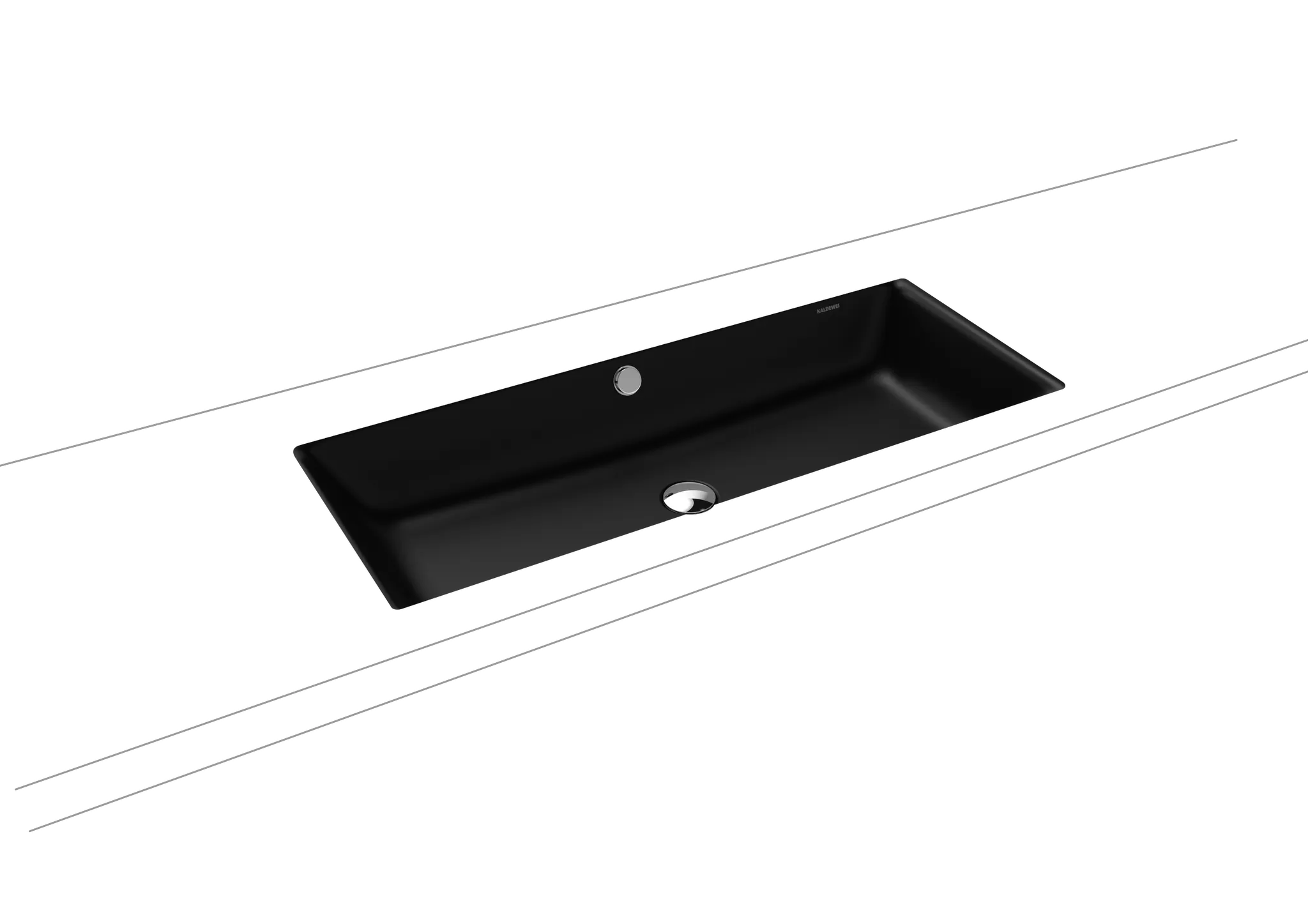 Unterbauwaschtisch „Puro“ 90 × 38,5 cm, ohne Hahnlochbohrung in schwarz matt, mit Perl-Effekt