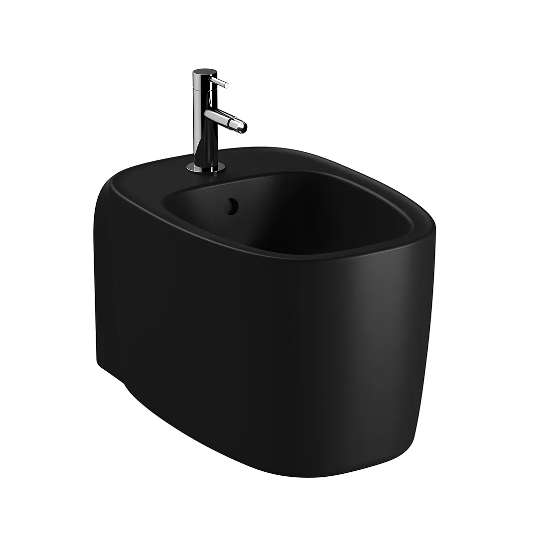 VitrA Plural Wand-Bidet, 365 x 545 mm, verdeckte Befestigung, Schwarz Matt