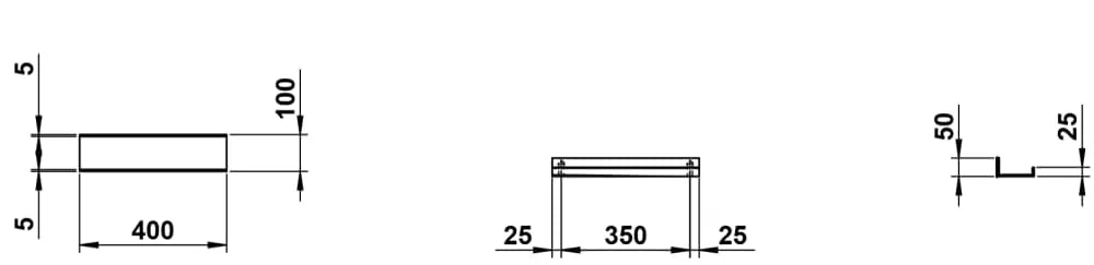 Ablage ASSIST 400x100 schwarz matt
