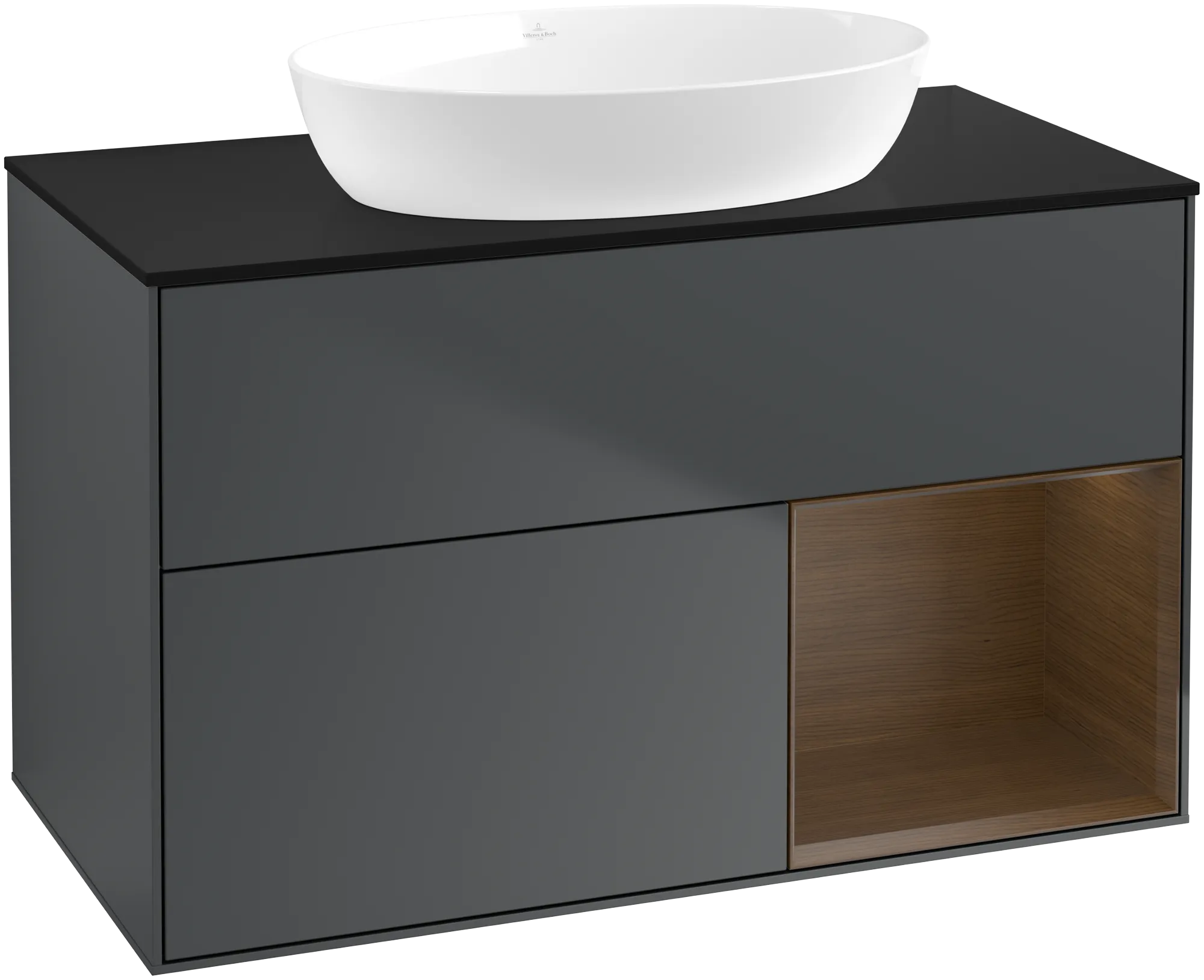 Villeroy & Boch Waschtischunterschrank „Finion“ für Schrankwaschtisch 1000 × 603 × 501 mm Midnight Blue Matt Lacquer, für Becken mittig, ohne Hahnlochbohrung Villeroy & Boch Waschtischunterschrank „Finion“ für Schrankwaschtisch 1000 × 603 × 501 mm Midnight Blue Matt Lacquer, für Becken mittig, ohne Hahnlochbohrung