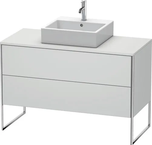 Duravit Waschtischunterschrank bodenstehend „XSquare“ 120 × 77,8 × 54,8 cm Becken: mittig / Front- & Korpusfarbe: Weiß Seidenmatt / Größe: 120 × 54,8 × 77,8 cm / Oberfläche: Lack / Profile: Chrom / Schubladen: 2 Duravit Waschtischunterschrank bodenstehend „XSquare“ 120 × 77,8 × 54,8 cm Becken: mittig / Front- & Korpusfarbe: Weiß Seidenmatt / Größe: 120 × 54,8 × 77,8 cm / Oberfläche: Lack / Profile: Chrom / Schubladen: 2