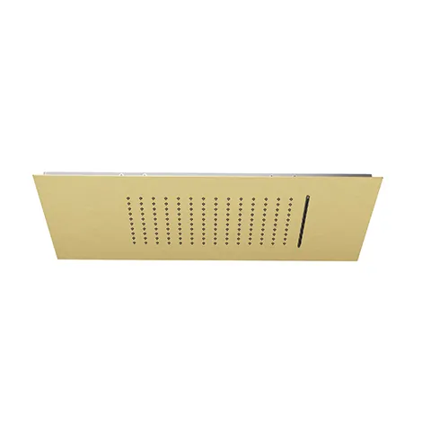 Kludi-ASANA Kopfbrause 600 x 300 mm, Brushed Gold PVD, Regen & Wasserfall, 15 l/min und 28 l/min Durchfluss, Deckeneinbau