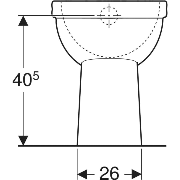 Stand-Flachspül-WC „Renova Comfort“ 35,5 × 45 × 47 cm mit Spülrand Stand-Flachspül-WC „Renova Comfort“ 35,5 × 45 × 47 cm mit Spülrand