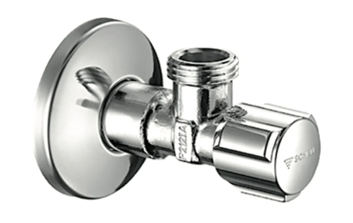 Eckventil mit Regulierfunktion COMFORT, COMFORT-Griff, Schubrosette Ø 54 mm, DN 15 G 1/2 AG, DN 15 G 1/2 AG, chrom