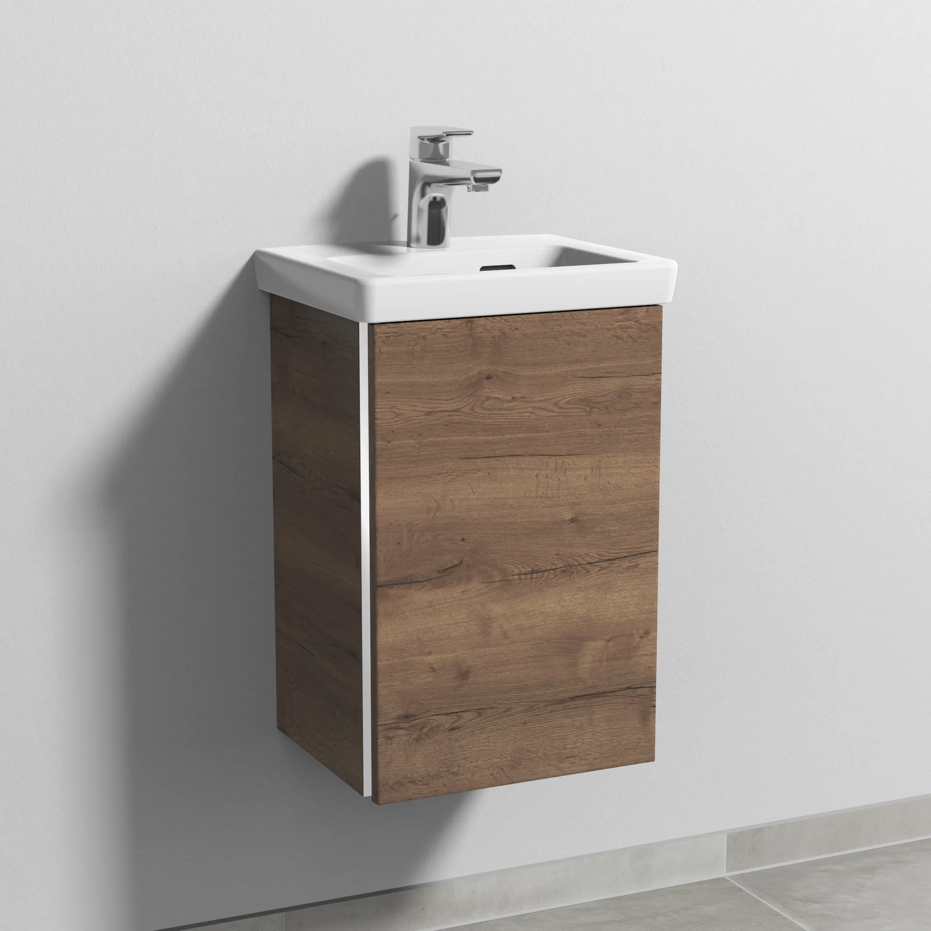 Sanipa Waschtischunterschrank „3way“ 335 × 517 × 293 mm in Eiche Tabak, Anschlag rechts