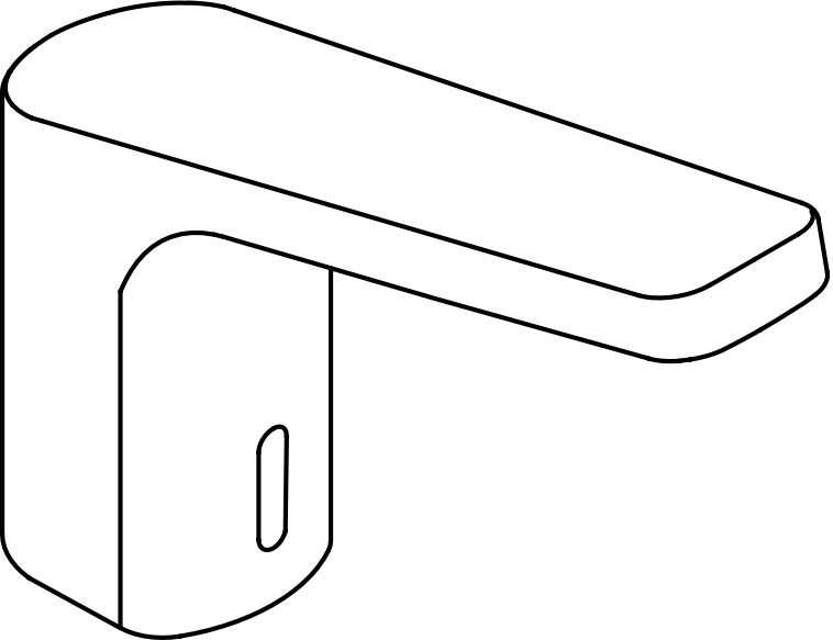 SENSORIC Waschtischarmatur elektr., Edelstahloptik, kubisch, Batteriebetrieb