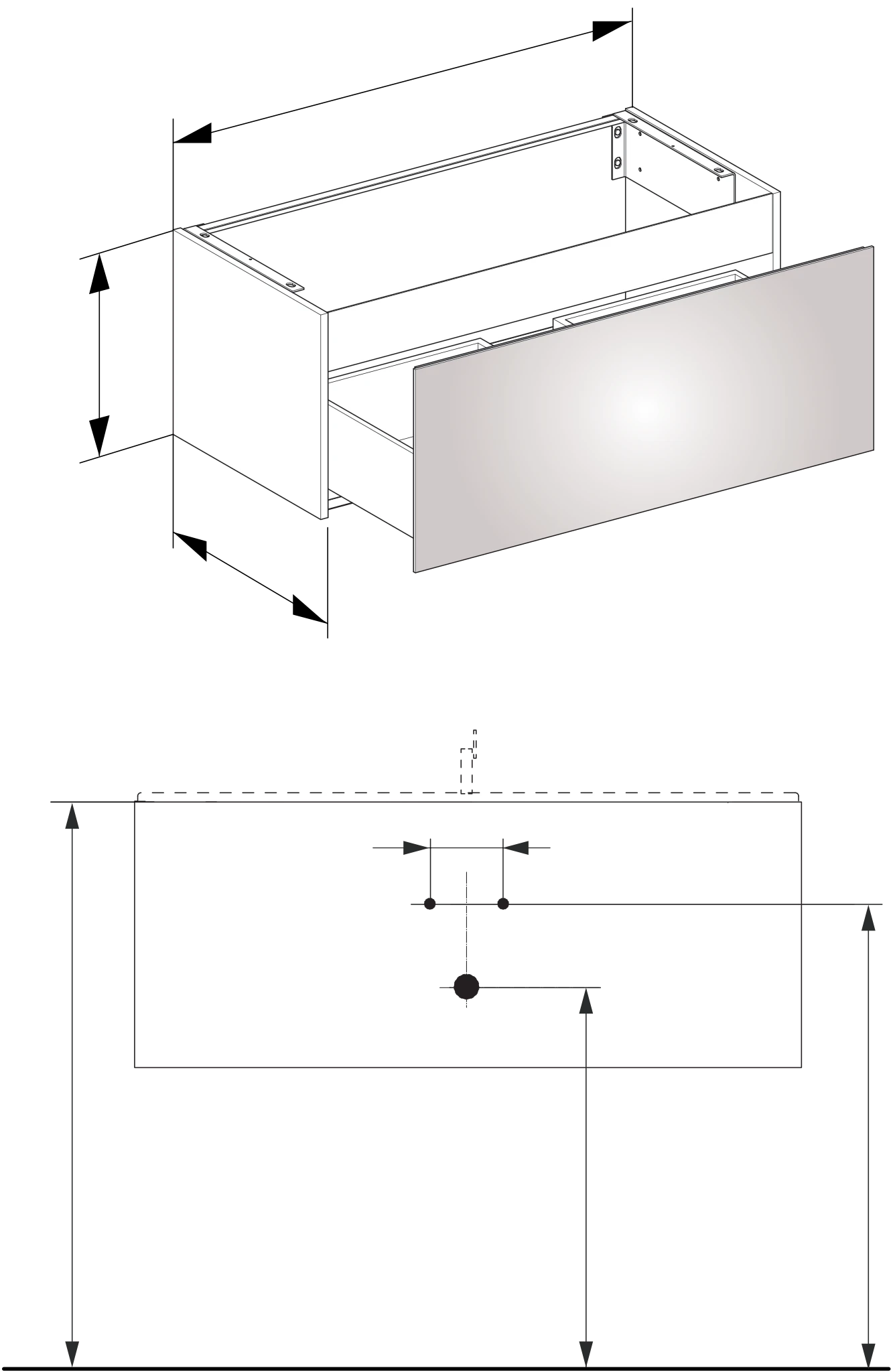 KEUCO X-LINE Waschtischunterbau mit Auszug 1000x400x490mm cashmere/cashmere KEUCO X-LINE Waschtischunterbau mit Auszug 1000x400x490mm cashmere/cashmere