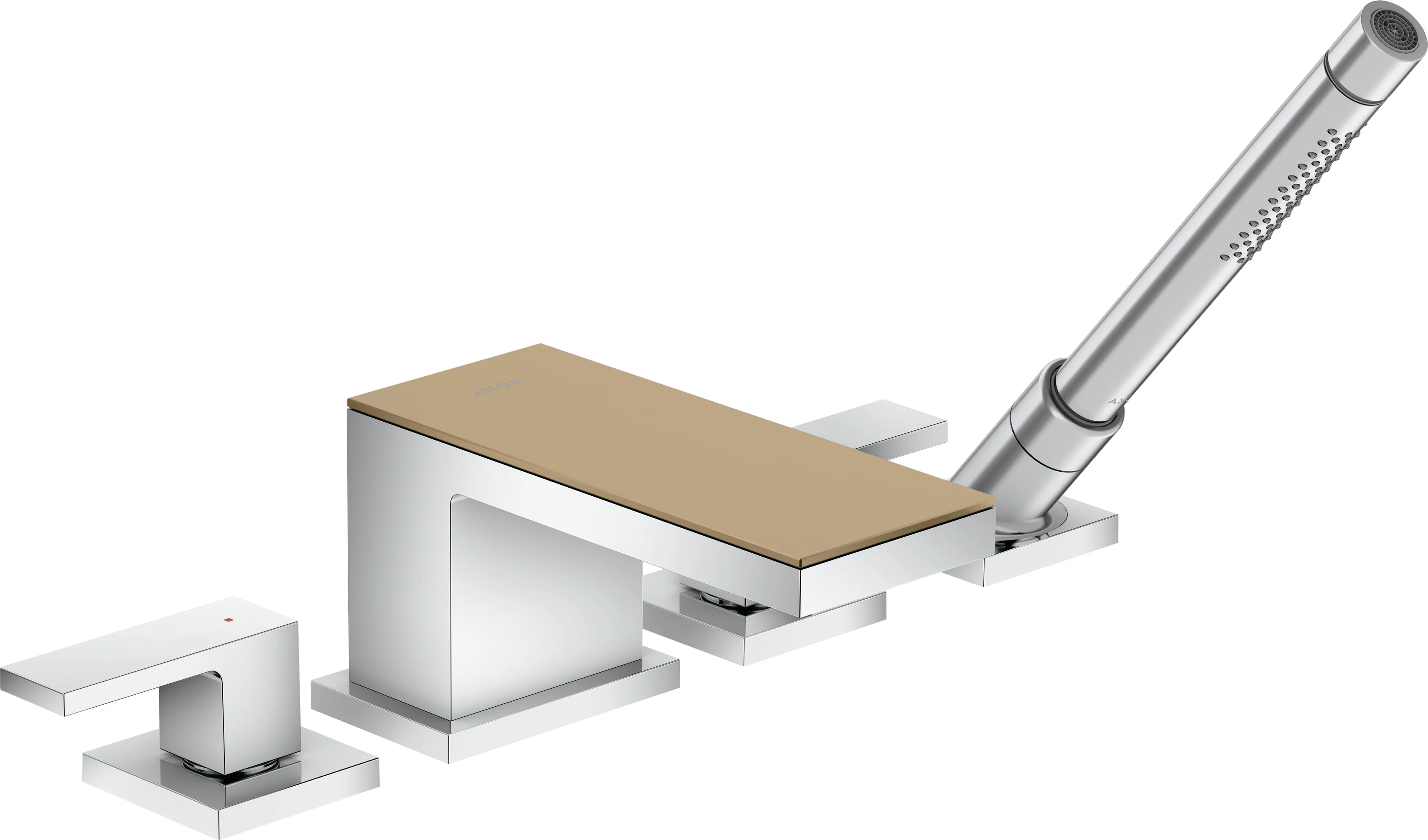 Hansgrohe AXOR MyEdition 4-Loch Wannenrandarmatur Chrom, Ausladung 151 mm, max. Durchfluss 22 l/min, Wannenrandmontage Hansgrohe AXOR MyEdition 4-Loch Wannenrandarmatur Chrom, Ausladung 151 mm, max. Durchfluss 22 l/min, Wannenrandmontage