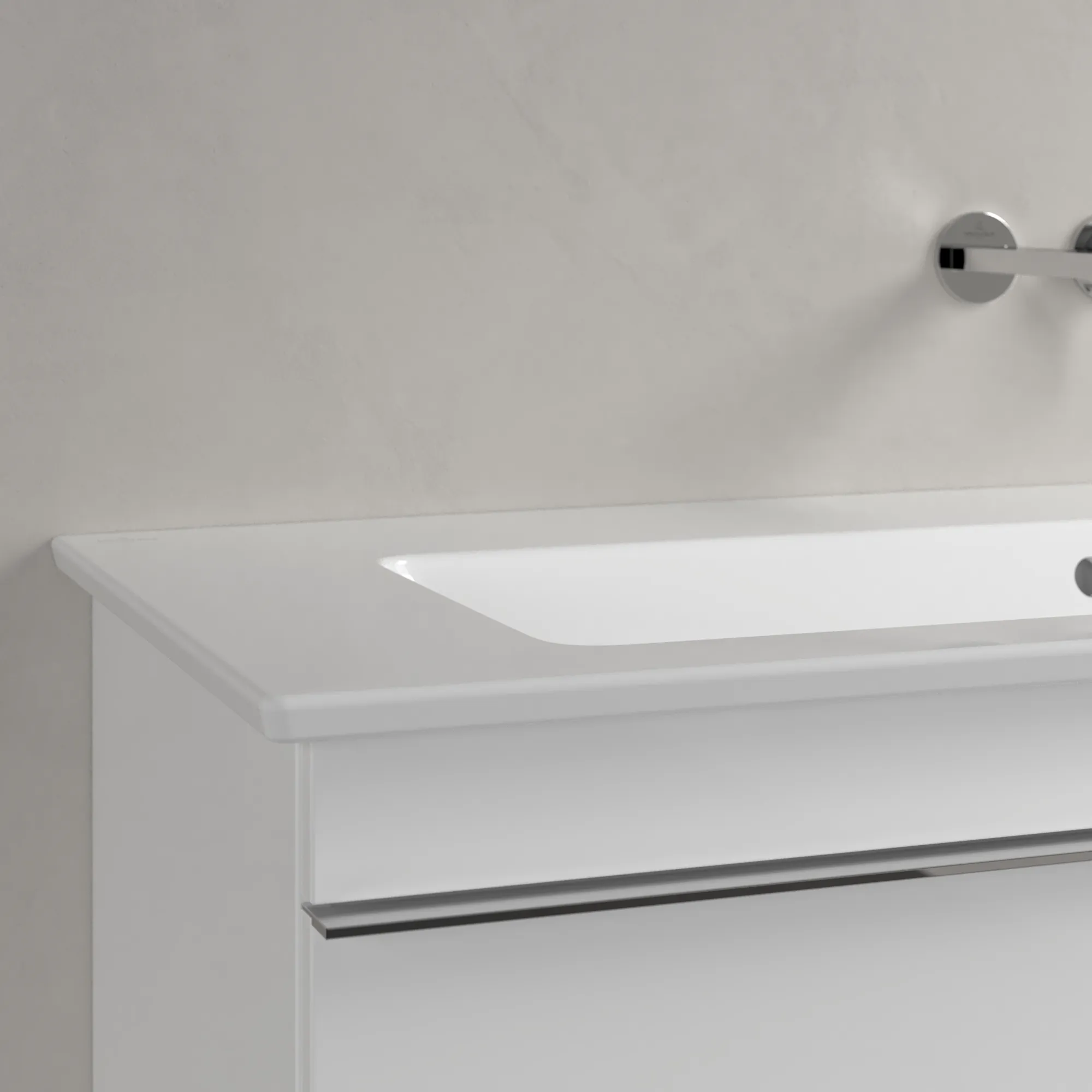 Villeroy & Boch Wandwaschtisch „Venticello“ 1200 × 500 × 175 mm, für Becken mittig, ohne Hahnlochbohrung in Weiß Alpin Villeroy & Boch Wandwaschtisch „Venticello“ 1200 × 500 × 175 mm, für Becken mittig, ohne Hahnlochbohrung in Weiß Alpin