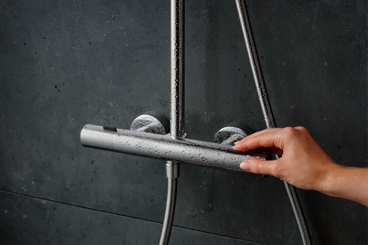Hansgrohe Pulsify S Puro Showerpipe 1jet, Chrom, 460 mm Brausearmlänge, Aufputzinstallation