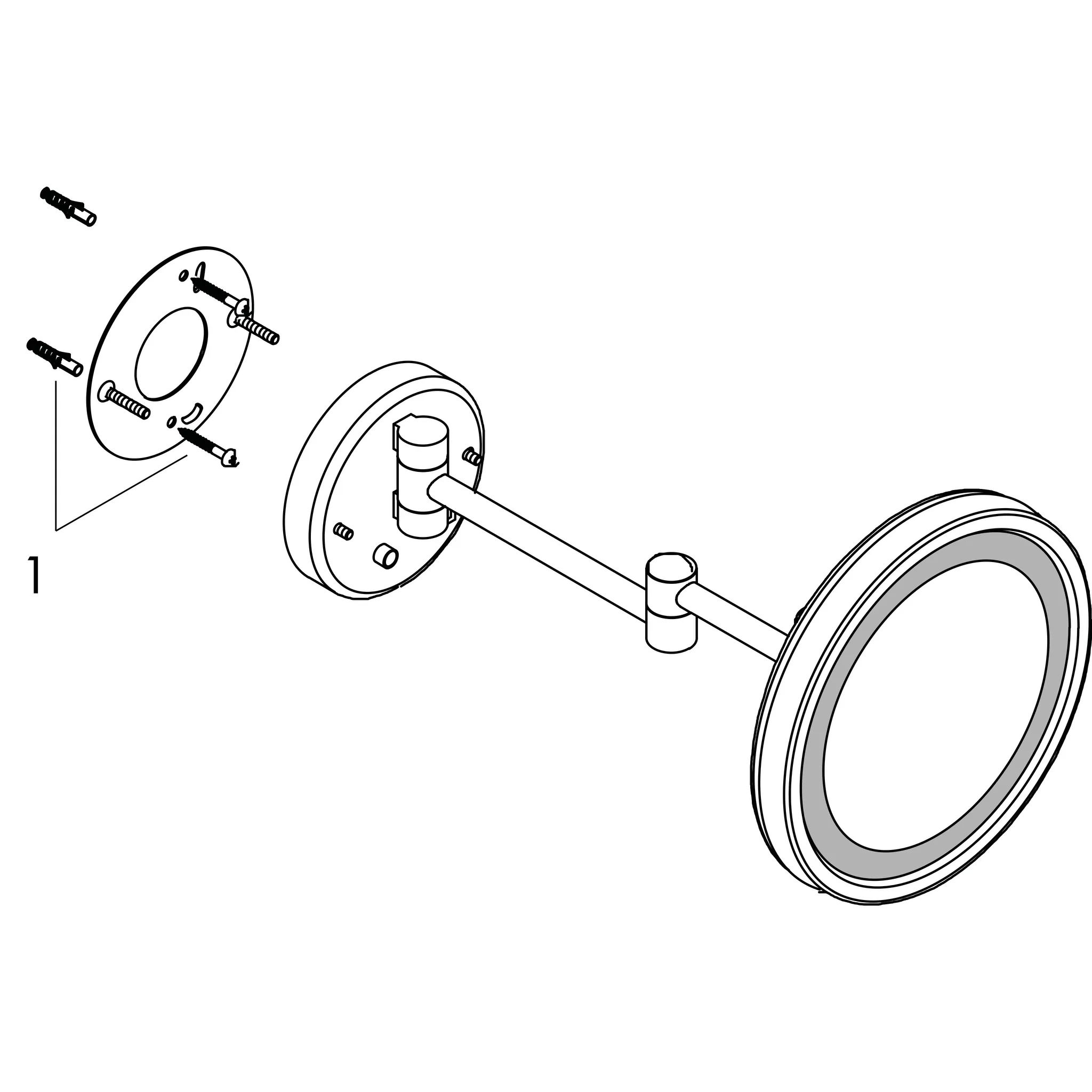 Rasierspiegel Logis Universal chrom mit LED Licht Rasierspiegel Logis Universal chrom mit LED Licht