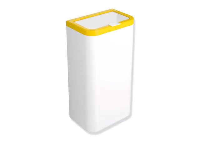 HEWI Papierabfallbehälter Serie 477, Korpus Signalweiß, Rahmen Senfgelb, 25 l HEWI Papierabfallbehälter Serie 477, Korpus Signalweiß, Rahmen Senfgelb, 25 l