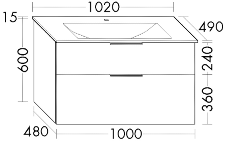 burgbad Badmöbelset „Eqio“ 102 × 49 × 61,5 cm 