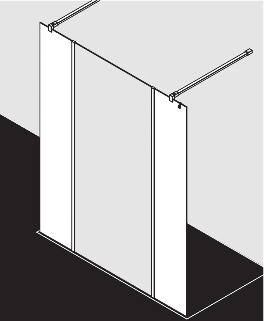 Kermi Duschdesign Walk-In-Duschkabine „WALK-IN XB“ Glas Klar, Profile Silber Hochglanz, BV: 300 - 300 mm H: 2000 mm