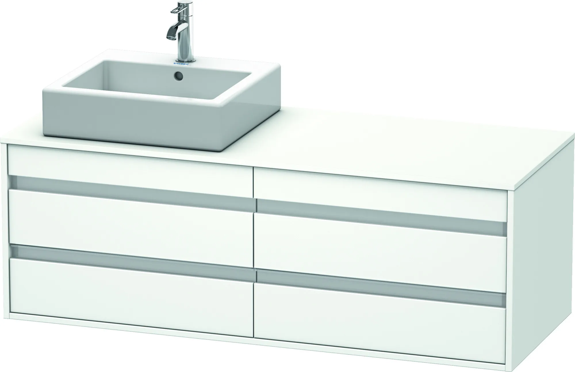 Duravit Waschtischunterschrank wandhängend „Ketho“ 140 × 49,6 × 55 cm Weiß Matt Duravit Waschtischunterschrank wandhängend „Ketho“ 140 × 49,6 × 55 cm Weiß Matt