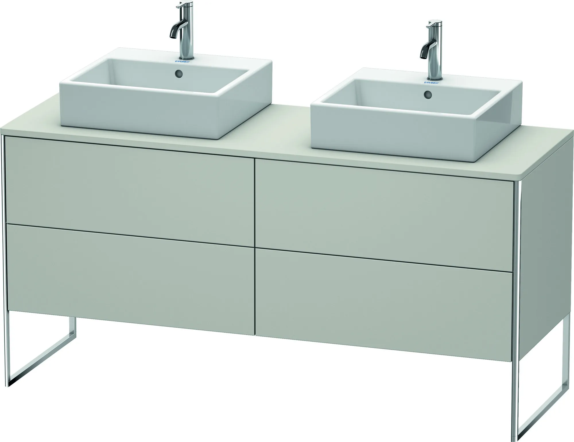 Duravit Waschtischunterschrank bodenstehend „XSquare“ 160 × 77,8 × 54,8 cm Betongrau Matt Duravit Waschtischunterschrank bodenstehend „XSquare“ 160 × 77,8 × 54,8 cm Betongrau Matt