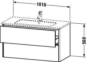 Duravit Waschtischunterschrank wandhängend „XSquare“ 101 × 56 × 47,8 cm Schwarz Hochglanz