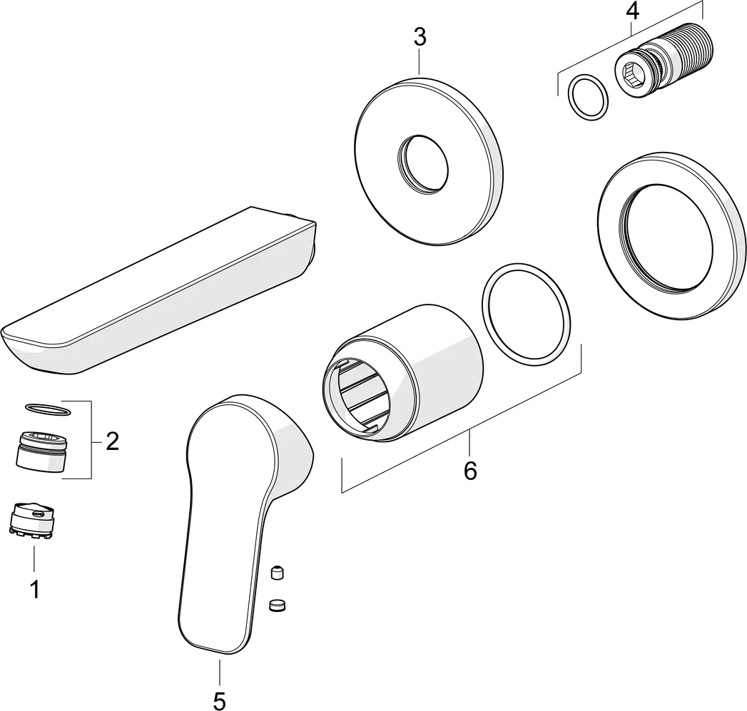 HansaBASIC Waschtischarmatur EHM FM-Set f. WT-Batt. HansaBASIC 5560 Ausladung 185 mm Chrom