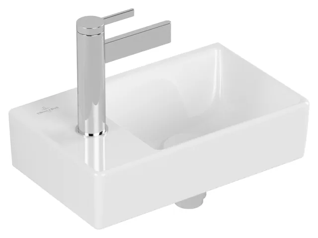 Villeroy & Boch Handwaschbecken „Avento“ 360 × 220 × 110 mm, für Becken rechts, mit Hahnlochbohrung, Hahnlochposition mittig in Weiß Alpin Villeroy & Boch Handwaschbecken „Avento“ 360 × 220 × 110 mm, für Becken rechts, mit Hahnlochbohrung, Hahnlochposition mittig in Weiß Alpin