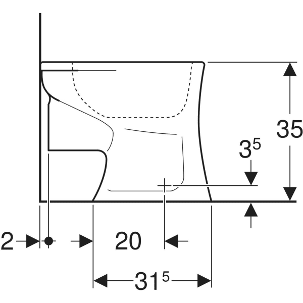 Stand-Flachspül-WC für Kinder „Bambini“ 33 × 35 × 43 cm mit Spülrand Stand-Flachspül-WC für Kinder „Bambini“ 33 × 35 × 43 cm mit Spülrand