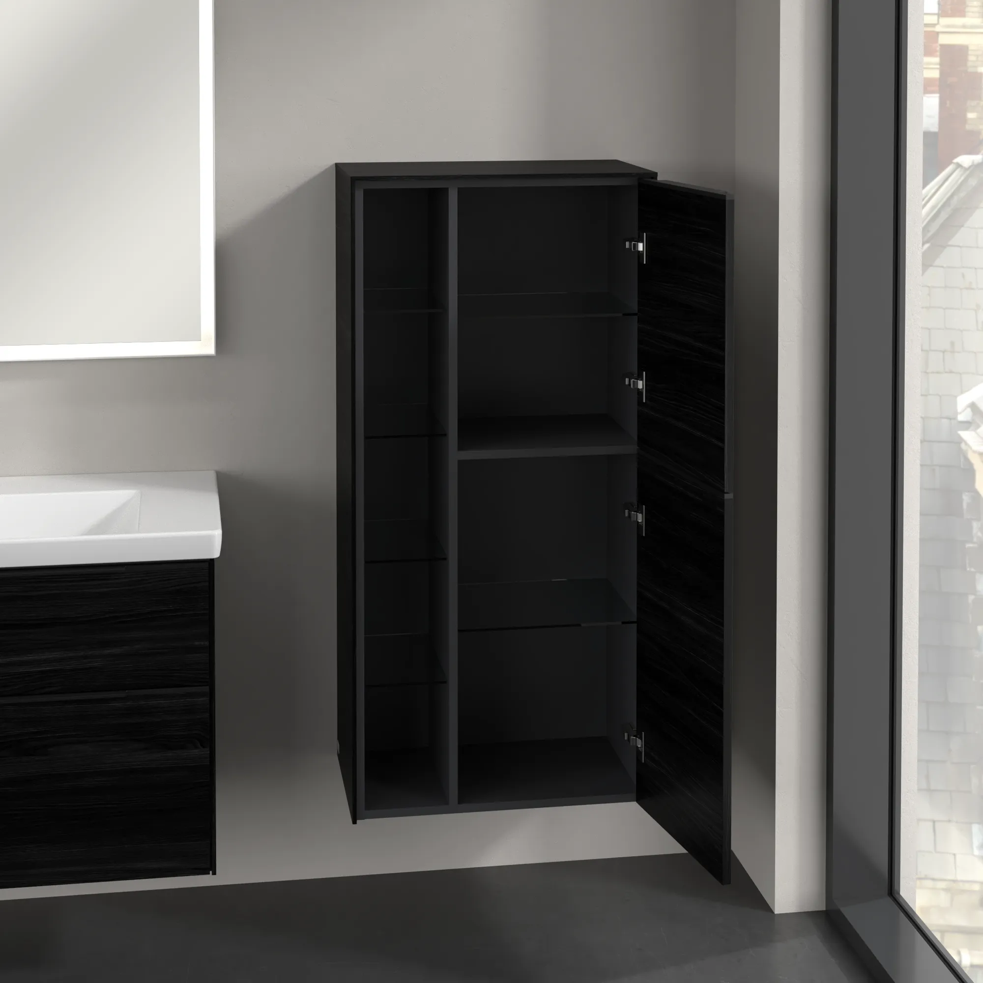 Villeroy & Boch Mittelschrank „Subway 3.0“ 57,4 × 120 × 36,2 × 36,2 cm 2 Türen, Anschlag (Scharnier) rechts, 2 Türen, Anschlag rechts Villeroy & Boch Mittelschrank „Subway 3.0“ 57,4 × 120 × 36,2 × 36,2 cm 2 Türen, Anschlag (Scharnier) rechts, 2 Türen, Anschlag rechts