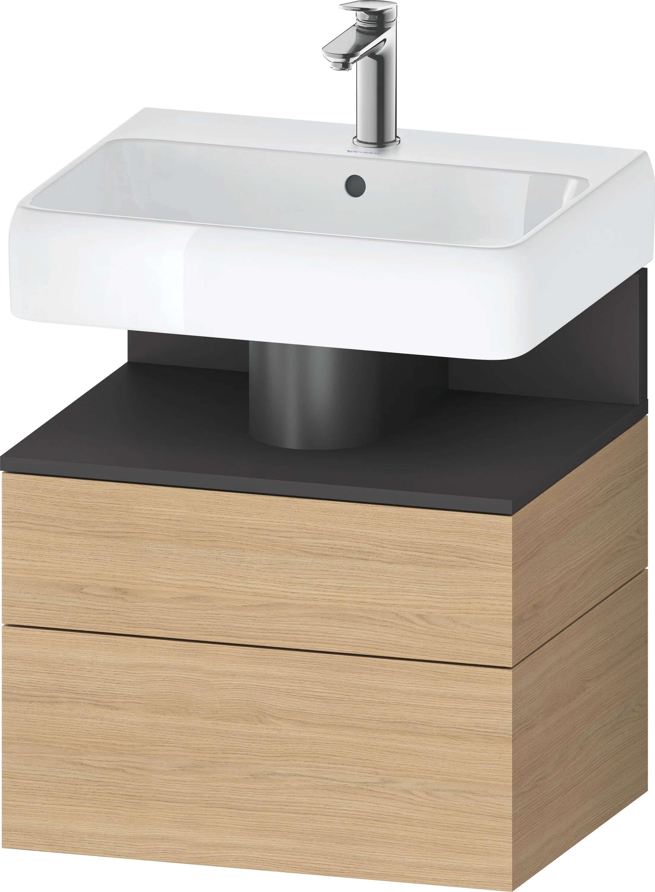 Duravit Waschtischunterschrank wandhängend „Qatego“ 59 × 59 × 47 cm, mit Beleuchtung