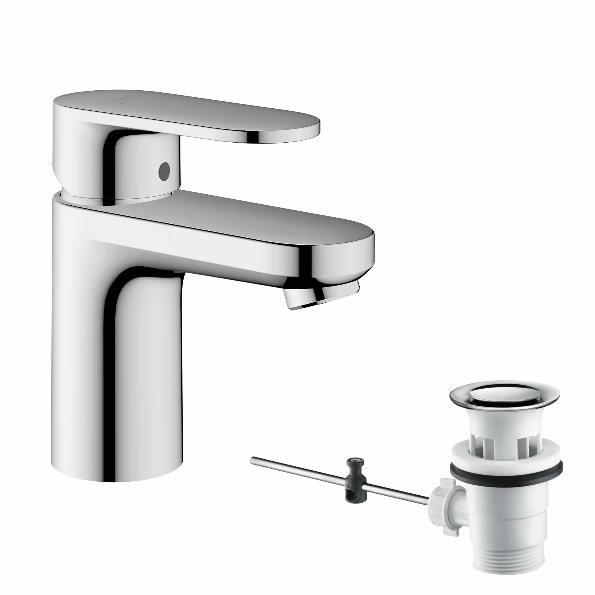 Hansgrohe Vernis Blend Einhebel-Waschtischmischer 70 mit Zugstangen-Ablaufgarnitur, Chrom