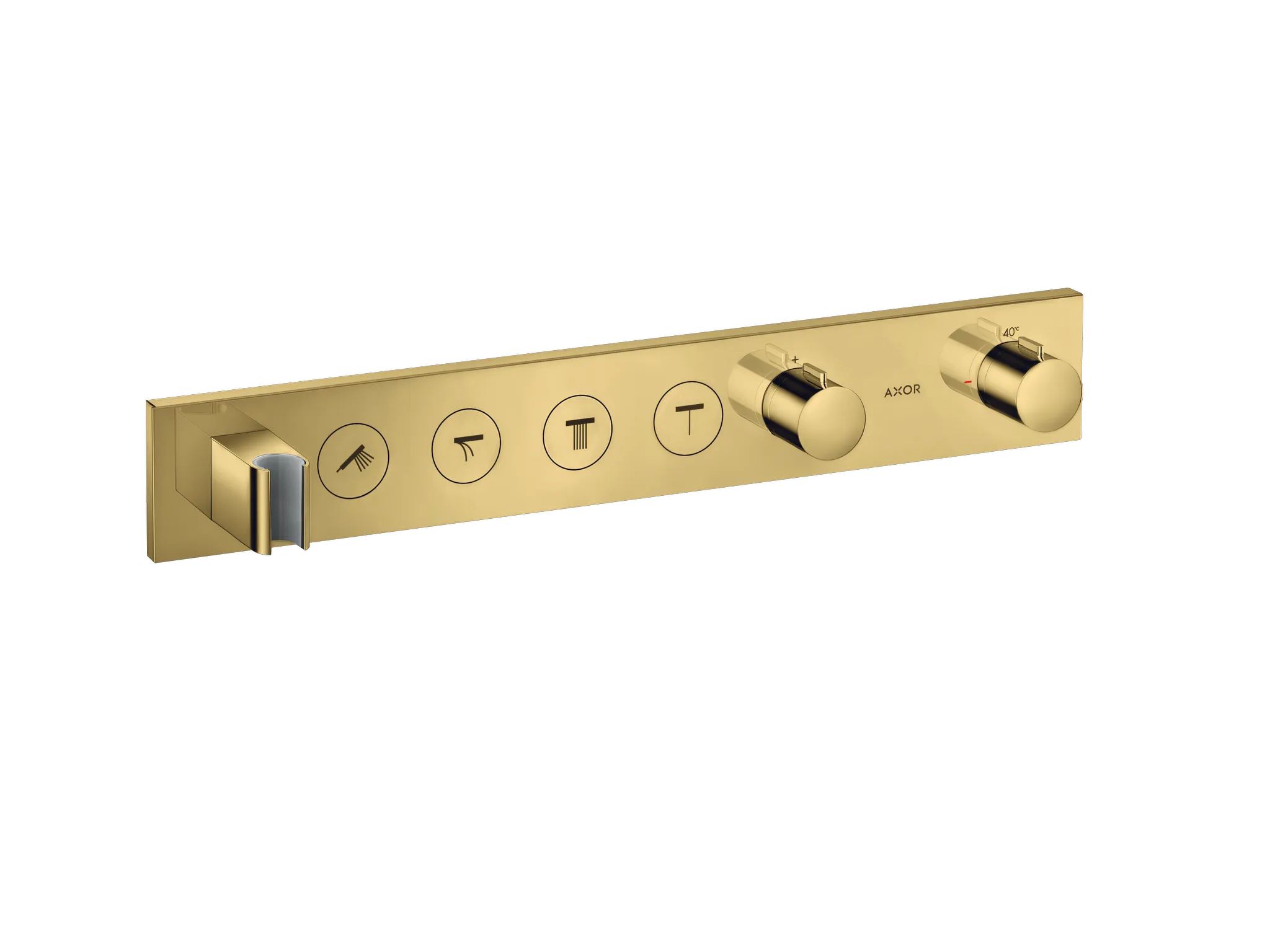 Hansgrohe AXOR ShowerSolutions Thermostatmodul Select 600⁄90 Unterputz für 4 Verbraucher, Polished Gold Optic