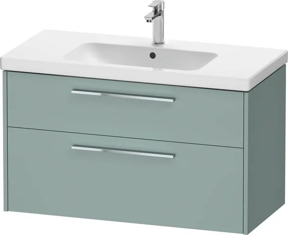 Duravit Waschtischunterschrank Wandhängend „D-Code“ 98,4 × 55,5 × 46 cm in Fjordgrün Matt Duravit Waschtischunterschrank Wandhängend „D-Code“ 98,4 × 55,5 × 46 cm in Fjordgrün Matt