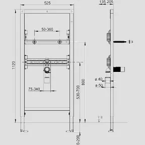 Waschtisch-Element INEO Einlocharmaturen 1120/525