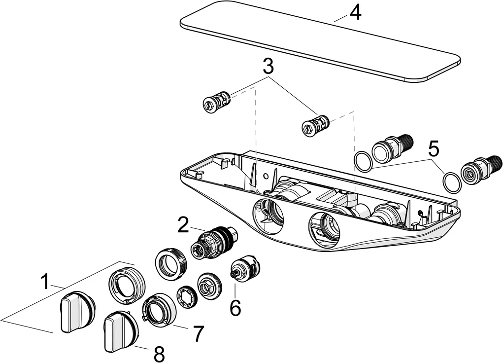 HansaEMOTION Duscharmatur Wandmontage Thermostat Chrom/Weiss DN15 HansaEMOTION Duscharmatur Wandmontage Thermostat Chrom/Weiss DN15
