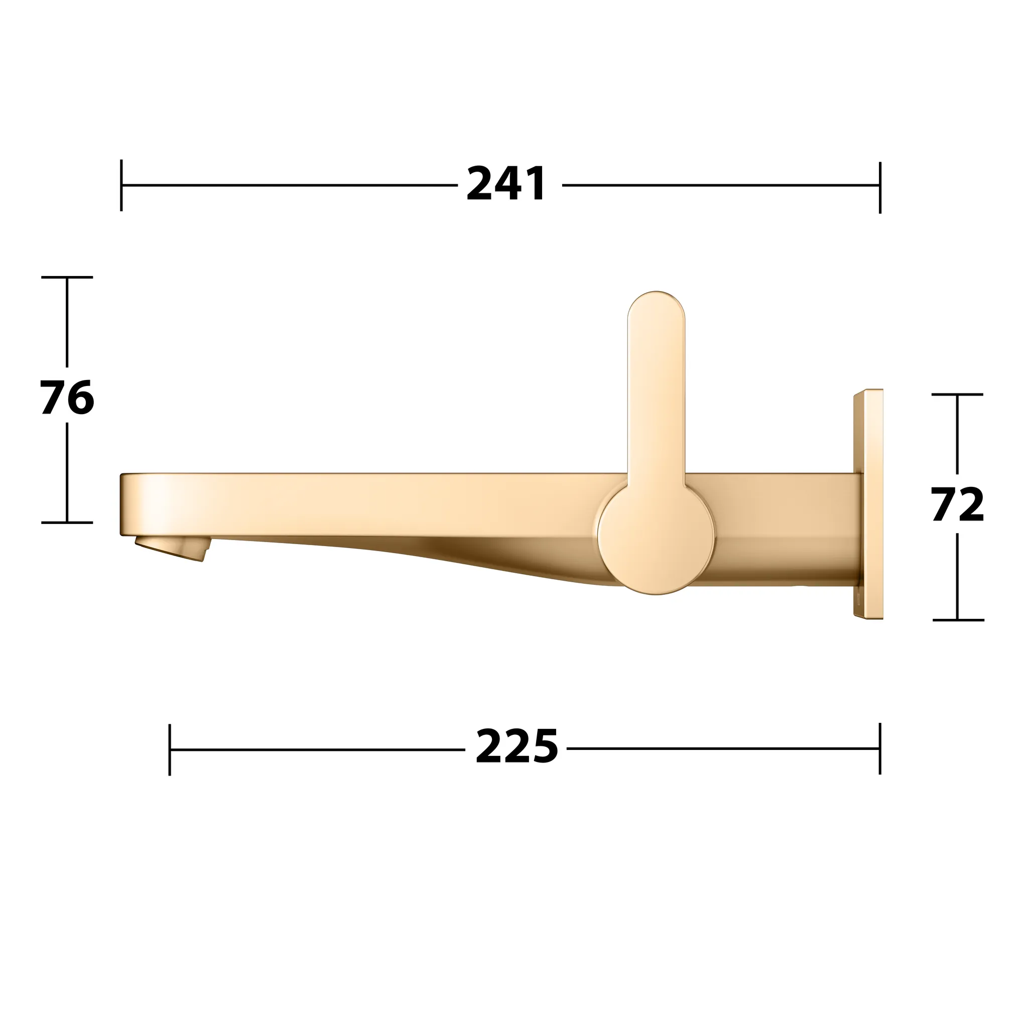 IXMO Einhebel-Waschtischmischer UP Ausladung 225 mm/IXMO Flat Messing geb.