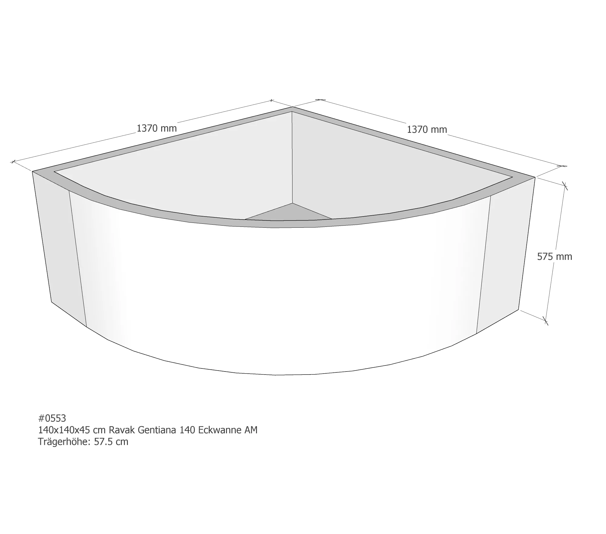 Badewannenträger passend für Ravak Gentiana 140 140 × 140 × 45 cm Badewannenträger passend für Ravak Gentiana 140 140 × 140 × 45 cm