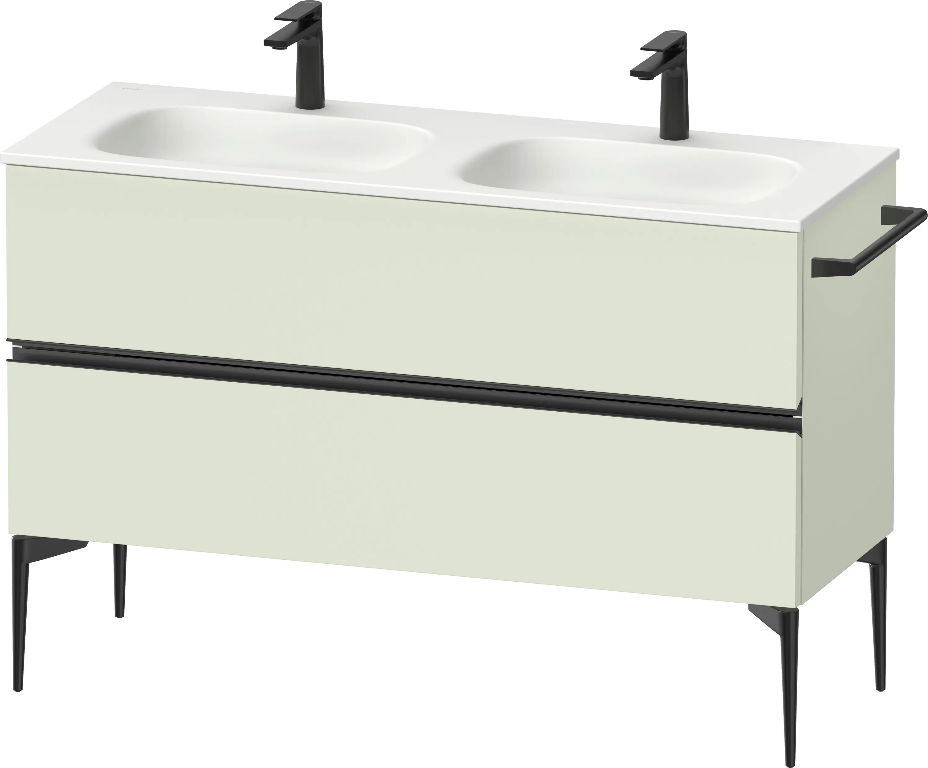 Duravit Waschtischunterschrank „Sivida“ 128 × 59,2 × 47,7 cm Blassgrün Matt