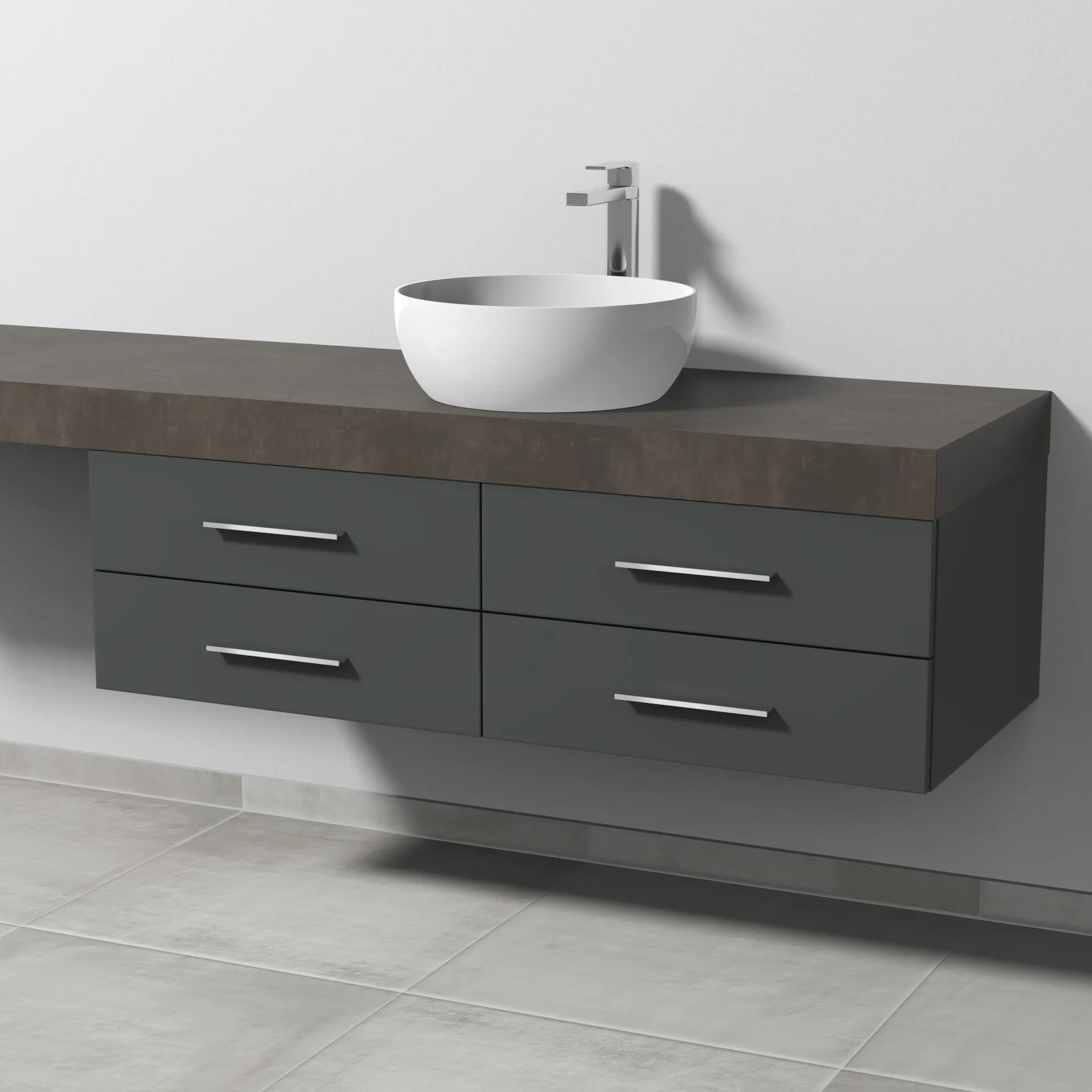 Sanipa Waschtischunterschrank „2morrow“ 1200 × 340 × 520 mm in Anthrazit (matt)