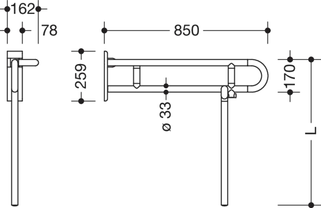 HEWI Stützklappgriff „Serie 801“