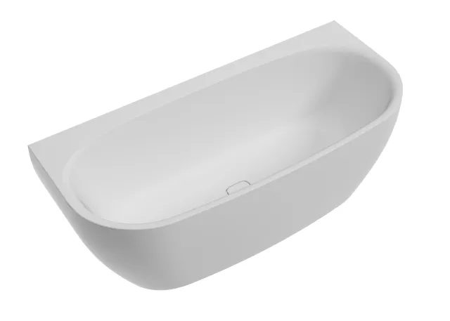 Hoesch Badewanne „iSensi“ Monolith vorwand halbkreis 170 × 75 cm, mit Schürze in Weiß