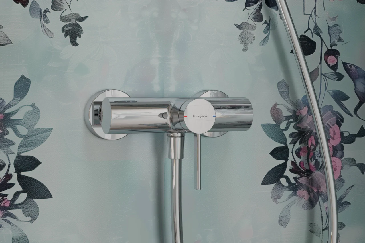 Hansgrohe Zesis S Einhebel-Brausemischer Aufputz, Chrom, Stichmaß 150 ± 12 mm, max. Durchflussmenge 12 l/min bei 3 bar, Keramikmischsystem, einstellbare Temperaturbegrenzung, Rückflussverhinderer, Schalldämpfer, Anschluss DN15, Betriebsdruck 1–10 bar Hansgrohe Zesis S Einhebel-Brausemischer Aufputz, Chrom, Stichmaß 150 ± 12 mm, max. Durchflussmenge 12 l/min bei 3 bar, Keramikmischsystem, einstellbare Temperaturbegrenzung, Rückflussverhinderer, Schalldämpfer, Anschluss DN15, Betriebsdruck 1–10 bar