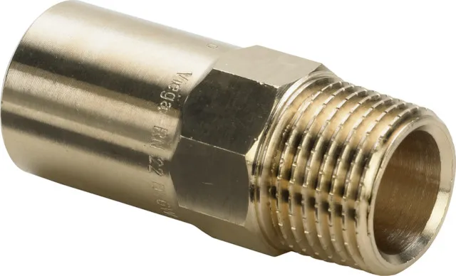 „Sanpress“ Einsteckstück mit Außengewinde 22 mm × 1/2″ „Sanpress“ Einsteckstück mit Außengewinde 22 mm × 1/2″