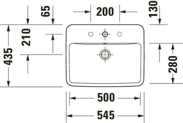 Einbauwaschtisch „No.1“, mit Überlauf, Hahnlochposition mittig Einbauwaschtisch „No.1“, mit Überlauf, Hahnlochposition mittig