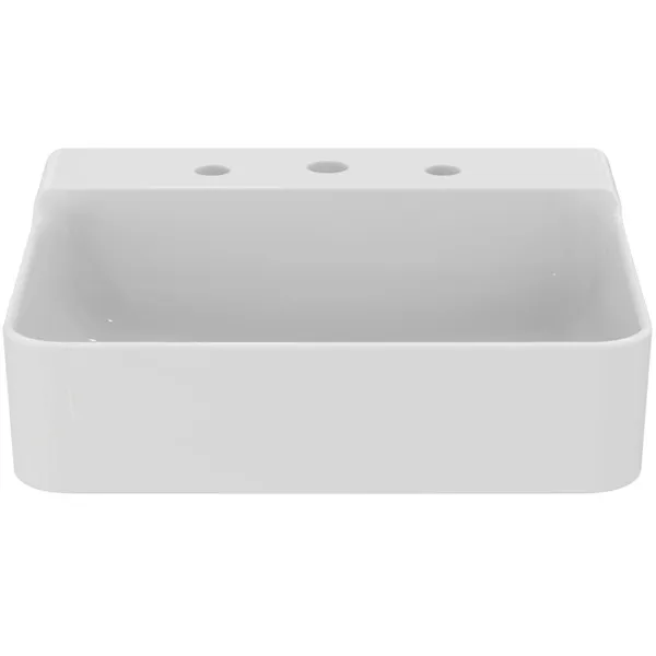 Ideal Standard Conca Waschtisch, 3 Hahnlöcher, geschliffen, weiß (Alpin), 500x450x145 mm