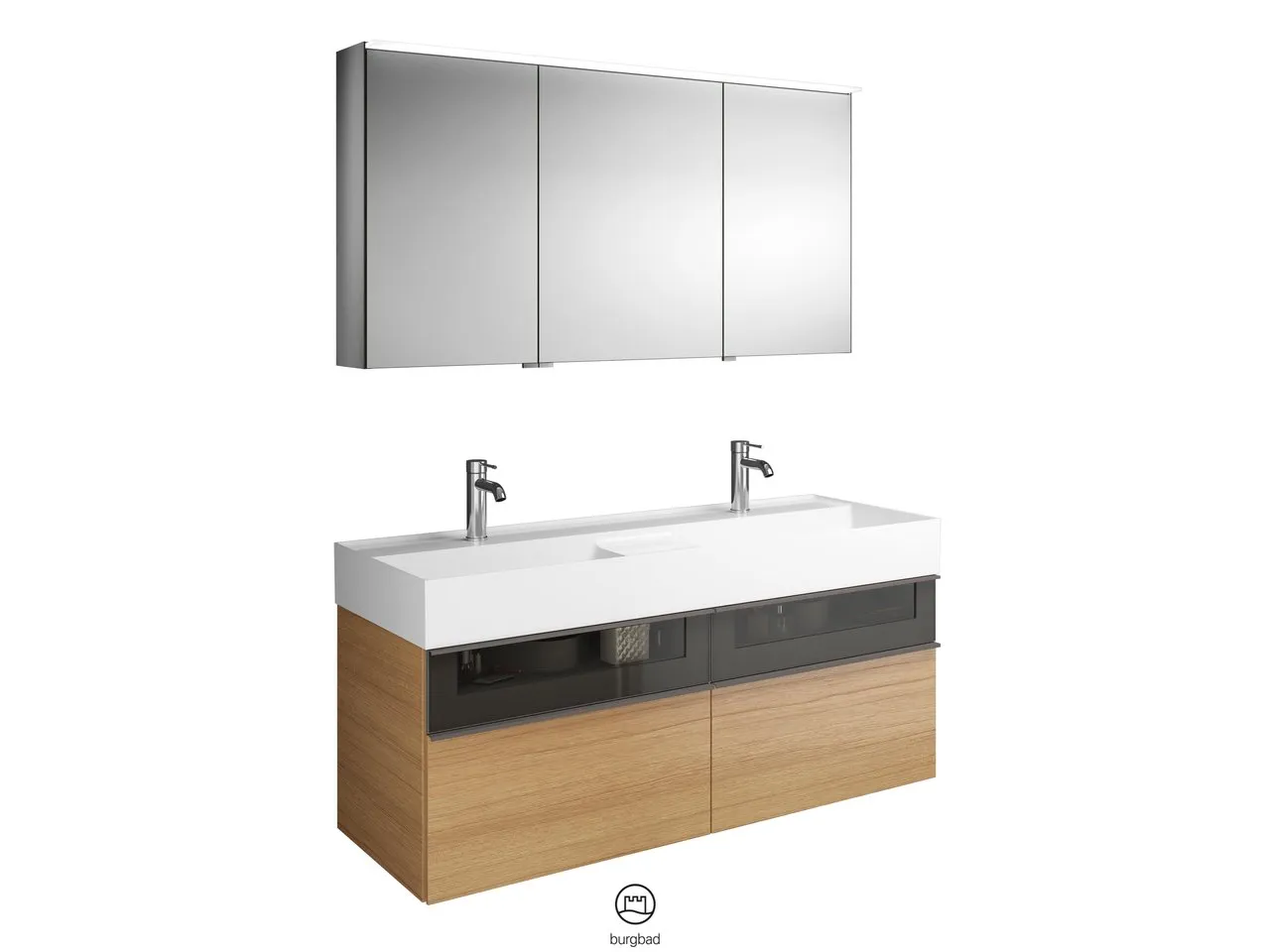 burgbad Badmöbelset „Yumo“ in Eiche Dekor Silber burgbad Badmöbelset „Yumo“ in Eiche Dekor Silber