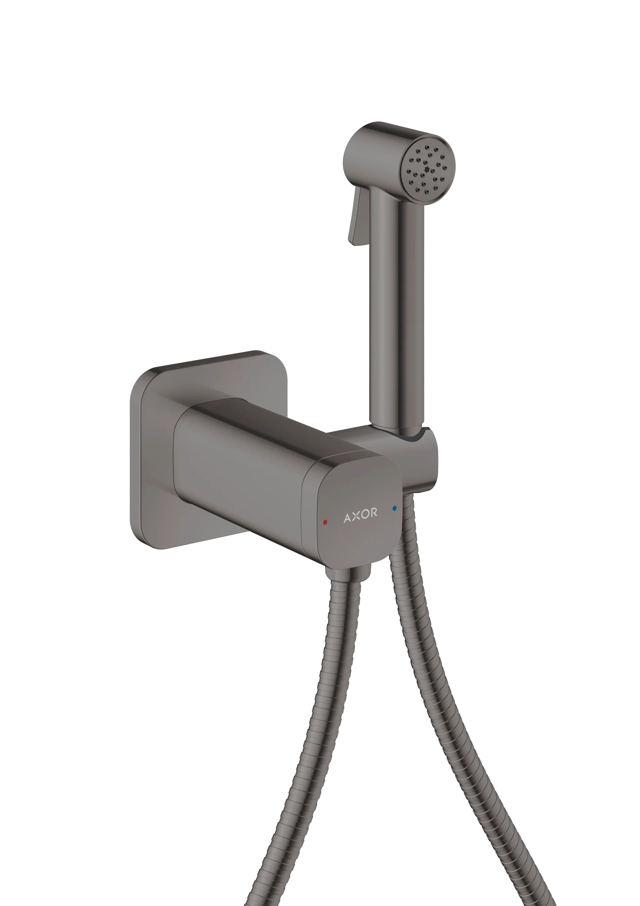 Hansgrohe AXOR Bidette Showers Handbrause 1-Jet softsquare Mischwasser Polished Black Chrome, Brauseschlauch 1.250 mm, 4,4 l/min Durchfluss Hansgrohe AXOR Bidette Showers Handbrause 1-Jet softsquare Mischwasser Polished Black Chrome, Brauseschlauch 1.250 mm, 4,4 l/min Durchfluss