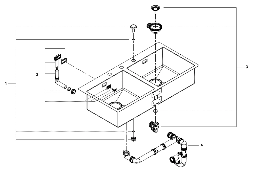 Grohe K800 Edelstahlspüle, Modell: K800 120-S 102,4⁄51 2.0, Montageart: aufliegend oder flächenbündig, Material: Edelstahl AISI 304 (V2A), Oberfläche: Satin Finish Grohe K800 Edelstahlspüle, Modell: K800 120-S 102,4⁄51 2.0, Montageart: aufliegend oder flächenbündig, Material: Edelstahl AISI 304 (V2A), Oberfläche: Satin Finish