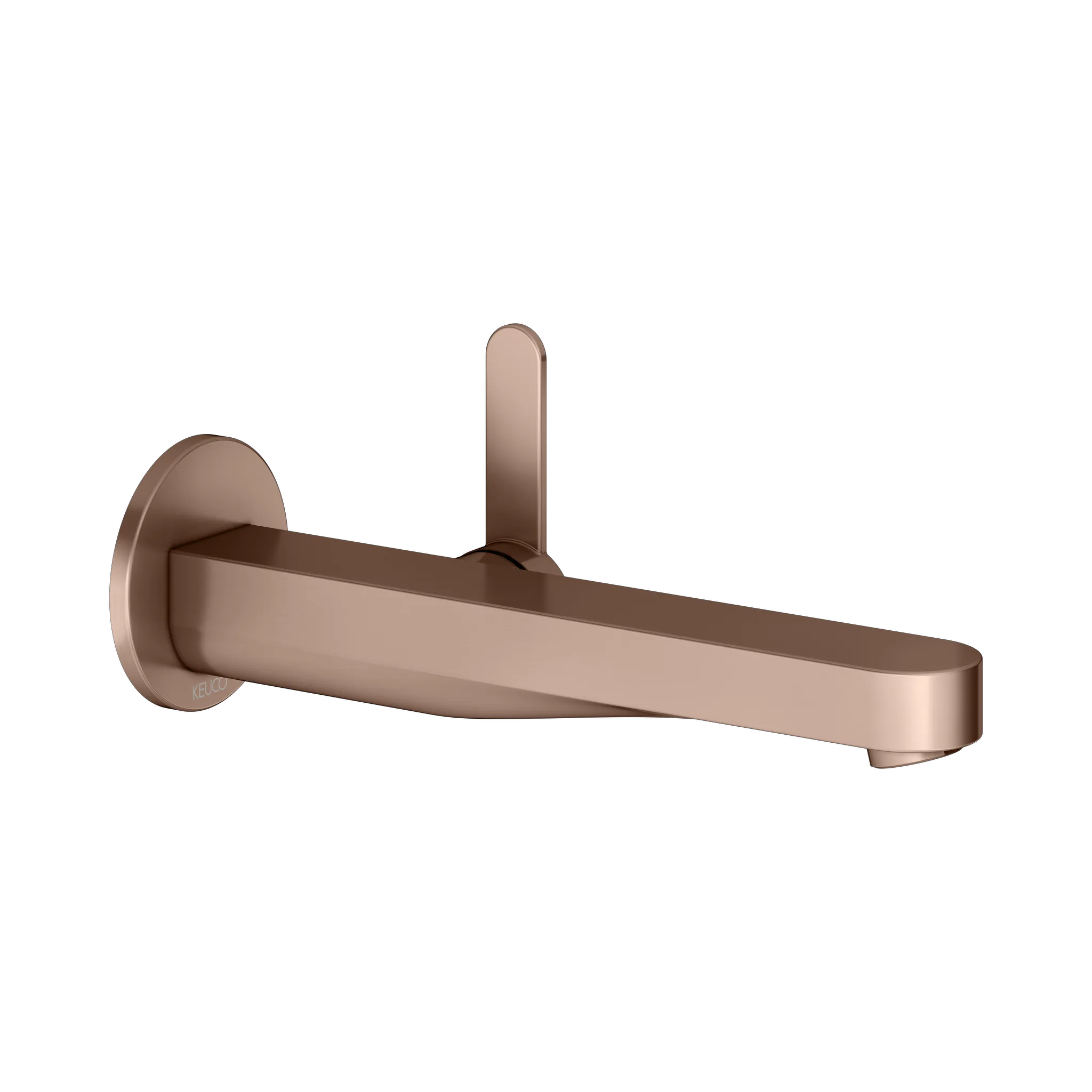 KEUCO IXMO Einhebel-Waschtischmischer Unterputz 1 Loch IXMO Flat für Wandmontage, rund Ausladung 225 mm/IXMO Flat Rotgold gebürstet
