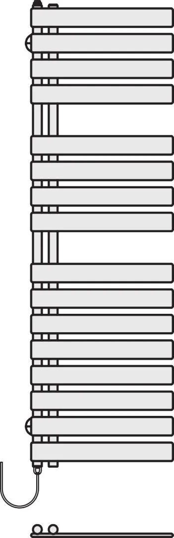 Kermi Design-Elektroheizkörper „Credo® Half® flat-E“ 45 × 183,4 cm in Schwarz Soft (RAL 9005, matt)