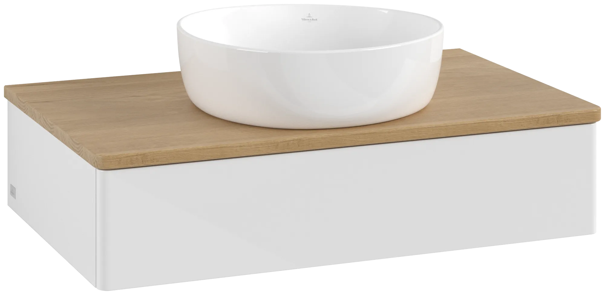 Villeroy & Boch Antao Waschbeckenunterschrank L08_1 800x190x500mm Glossy White Lacquer / Honey Oak